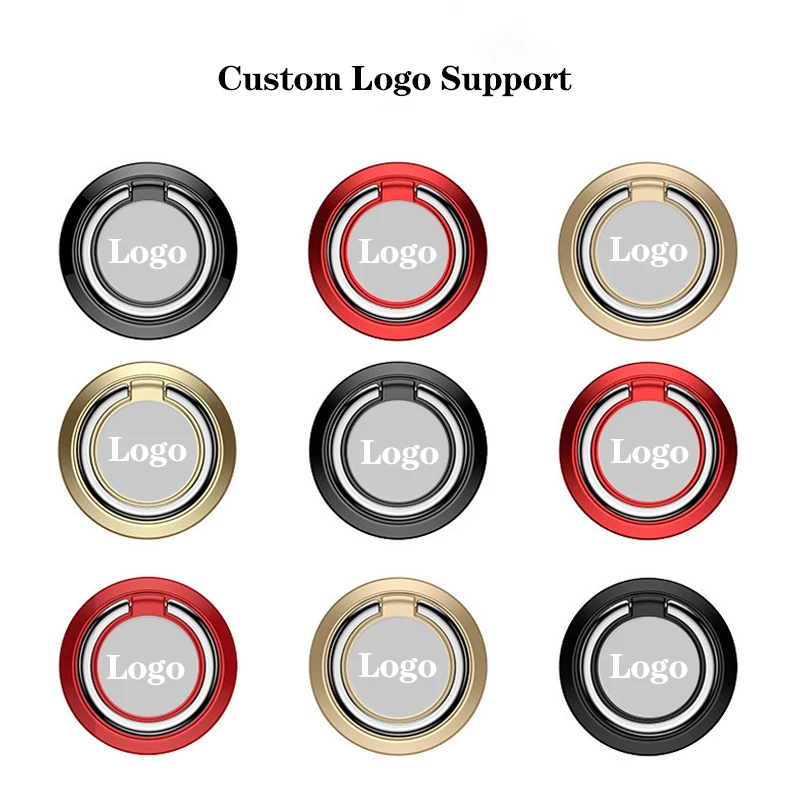 Luxury Universal Magnetic Finger Ring Holder Rotatable Mobile Phone Stand Grip Back Sticker Bracket Compatible All Mobile Phones