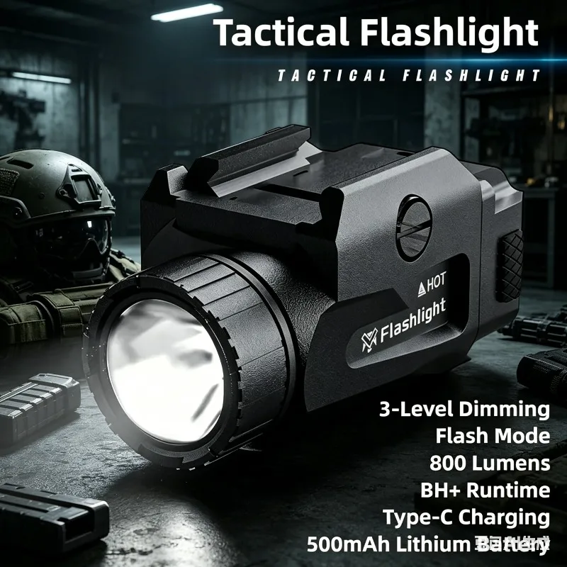 

New 800LM Scout LED Illum 4 Stage USB Renewble Quick Mount Fit Picatinny Rail Outdoor Train Accessory