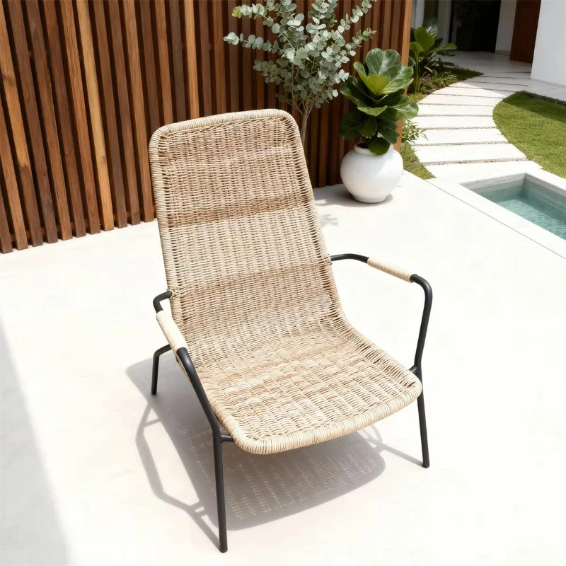 

Sleek aluminum rattan outdoor lounge chair modern outdoor space