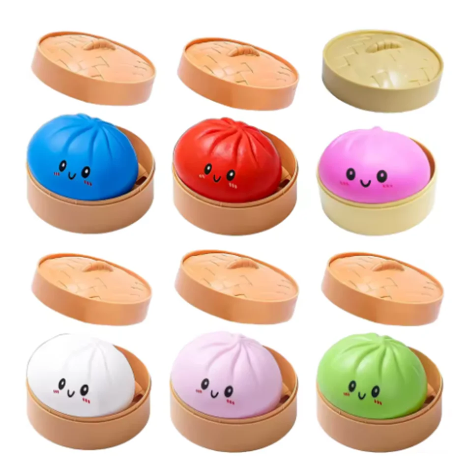 Glitter Dumpling Squeeze Box Soft Baozi Squeeze Toy For Role Play And Stress Relief With High Elasticity