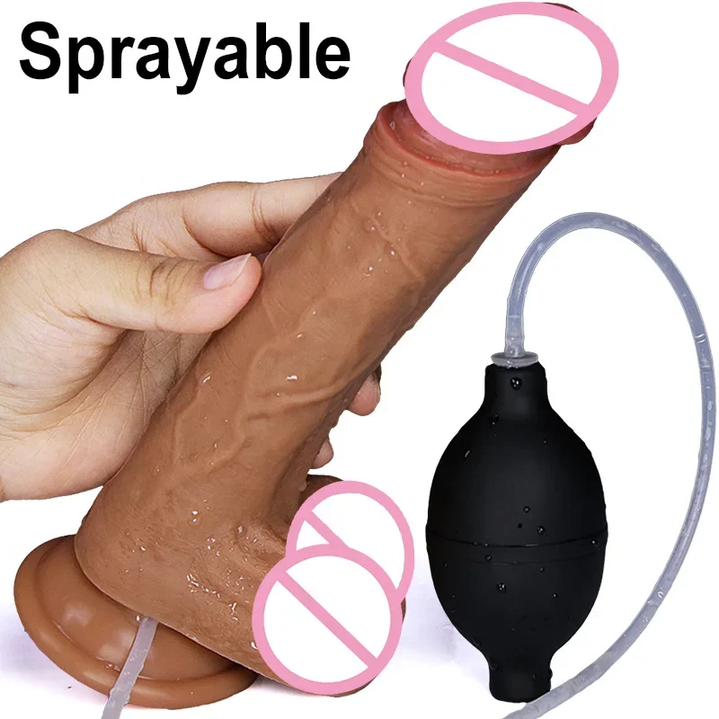 Realistic Squirting Dildo Female Ejaculating Penis Adults Sex Toys for Women Soft Vaginal Dildo for G-Spot Anal Masturbator 18+