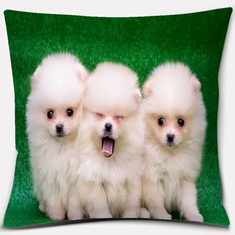 Dog Pattern Square Decorative Pillowcase Living Room Sofa Cushion pillowcase  Home Decoration