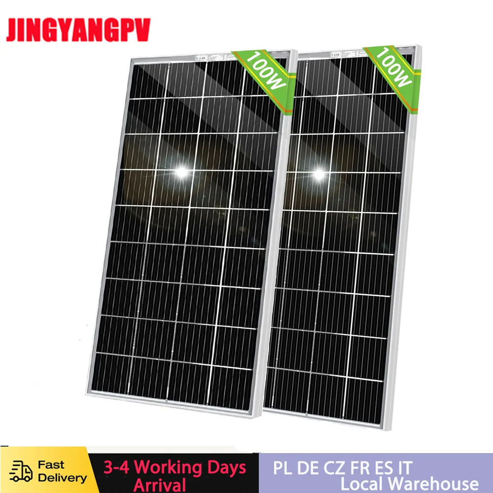 Bifacial Solar Panel 100w 200W  18V Transparent Solar Panels Monocrystalline Solar Cell For 12V Battery Charge System Kit