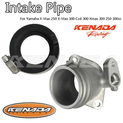 KENADA RACING 38/40/42mm Throttle Body TB Intake Pipe With Rubber Banana Racing For XMAX 250/300 Czd 300 Intake Pipe Manifold