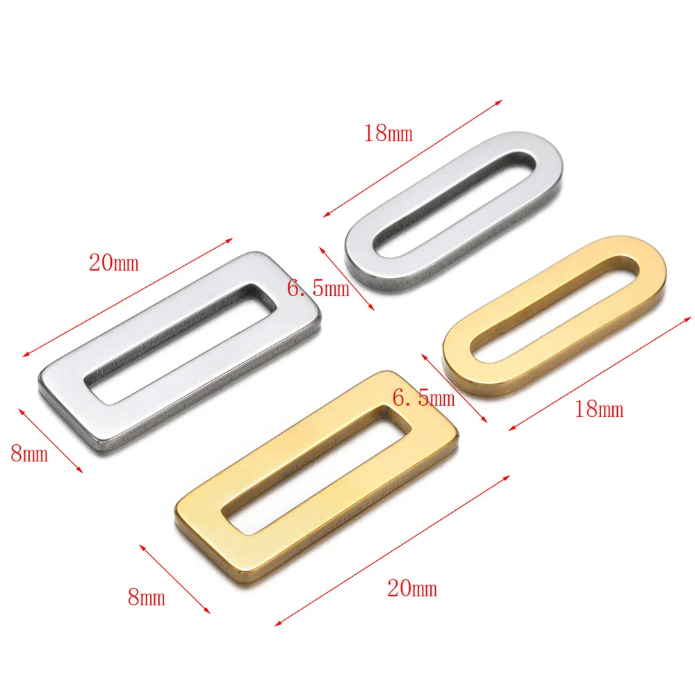 20pcs Stainless Steel Rectangle Frame for Earrings DIY Supplies Gold Charms Pendants Necklace Making Jewelry Accessories