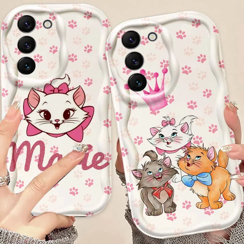

Marie Cat Cartoon For Samsung S25 S24 S23 S22 S21 S20 A04 A05s A05 A06 Ultra Plus FE 5G Wave Oil Phone Case