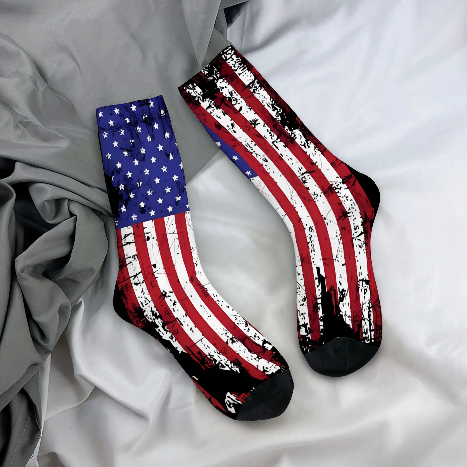 

1 Pair Unisex Fashion Happy Pattern 3D Digital Printed Socks, Novelty Crew Socks, & Spandex Blend for Men And Women Gifts