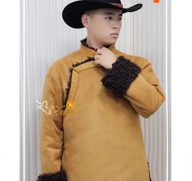 

New Chinese Style Buttoned Jacket Winter Men's Tibetan Style Ethnic Tibetan Clothing