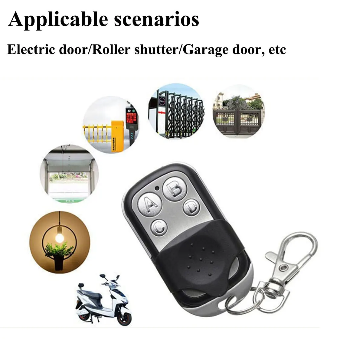 Metal Push Button Remote Control Transmitter ABCD / Lock Unlock 4Button 433MHz Universal 4 Buttons Garage Door Opener Remote image 3