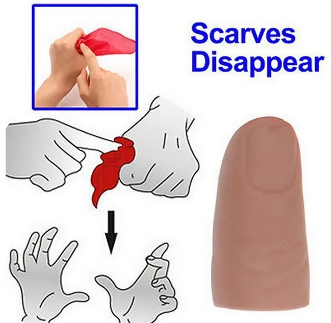 1pc Hot Sale Rubber Finger Thumb Tip Scarf Disappear Stage Show Magic Tricks Tools Attractive Tric Party Magic NEW