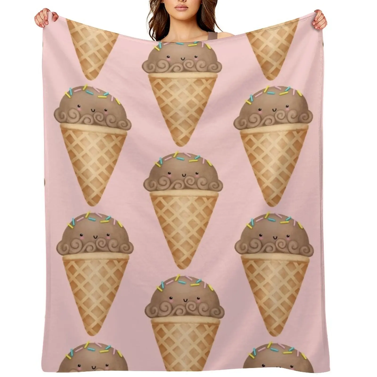 

Chocolate ice cream Throw Blanket blankets ands Kid'S Plush Decorative Sofas Blankets