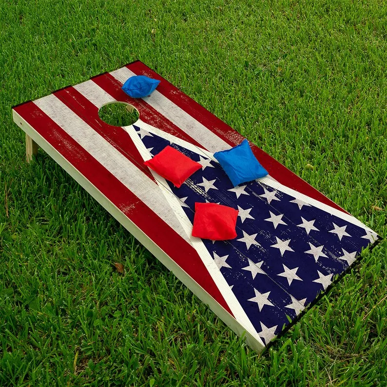 Cornhole Board Wraps & Decals for Boards Set of 2 Corn Hole Decal,25+ Designs Professional Vinyl Decal Covers Sticker American F