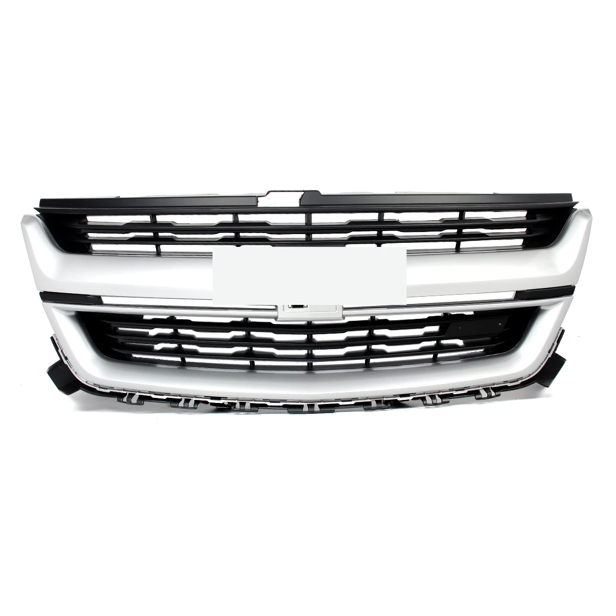 Modified Grill Replace For Chevrolet Colorado 2015-2020 Front Upper Bumper Grille Silver Ice Metallic Car Front Radiator Grille