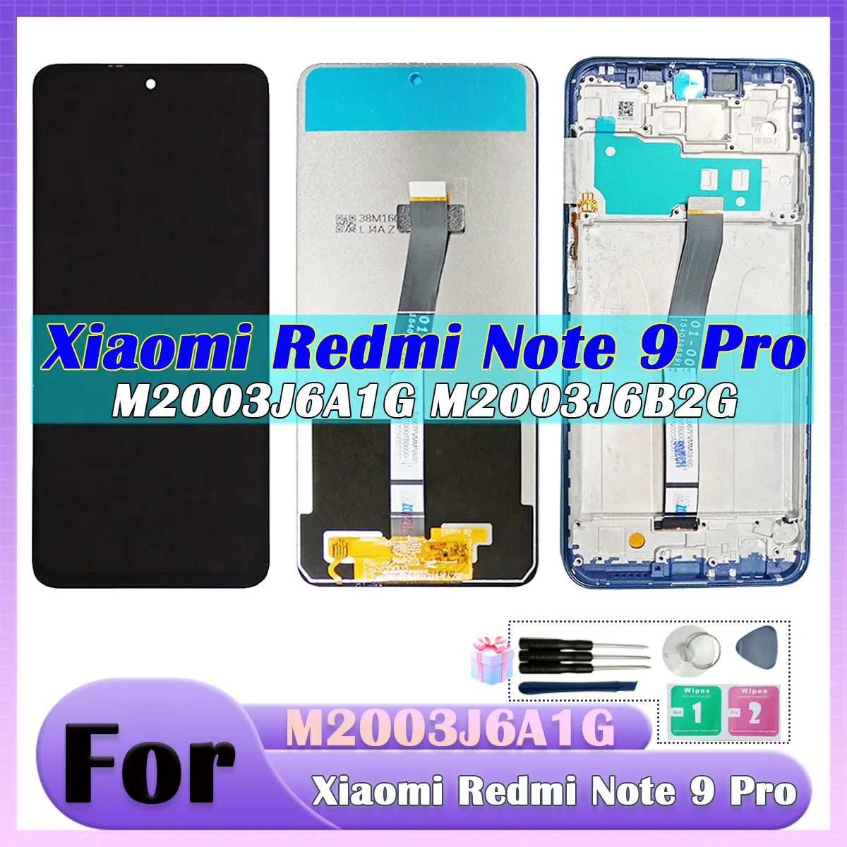 9s 4G Display for Xiaomi Redmi Note 9 Pro Lcd Display Digital Touch Screen with Frame,for Redmi Note 9S lcd Replacemen