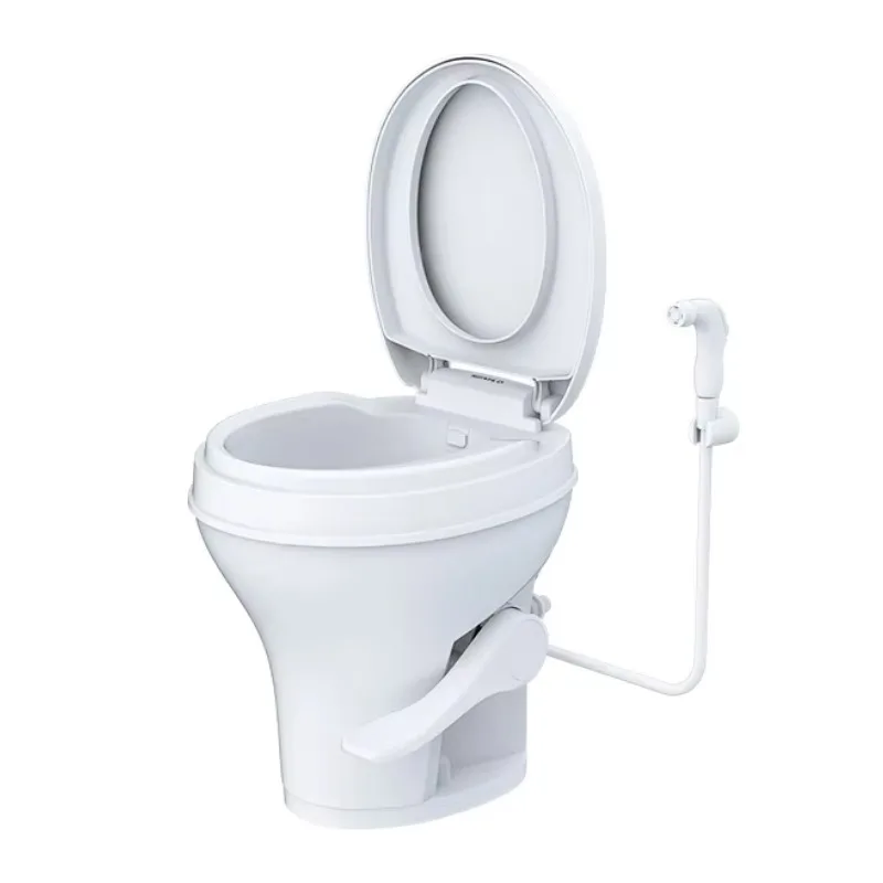 

Residential Height RV Toilet High-Powered Tri-Directional Flush Nozzles Remove Foot Pedal ToiletATV&UTV