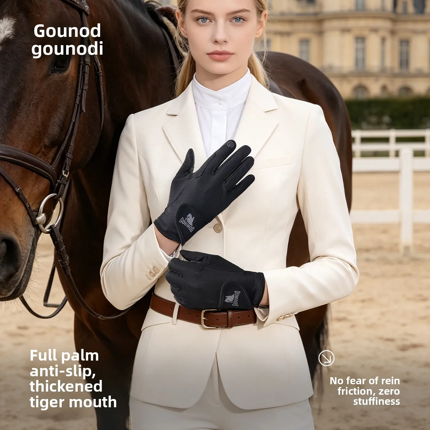 Lightweight Breathable Mesh Equestrian Gloves for Women, Color Pack Offering Comfortable Secure Grip in All Weather Conditions