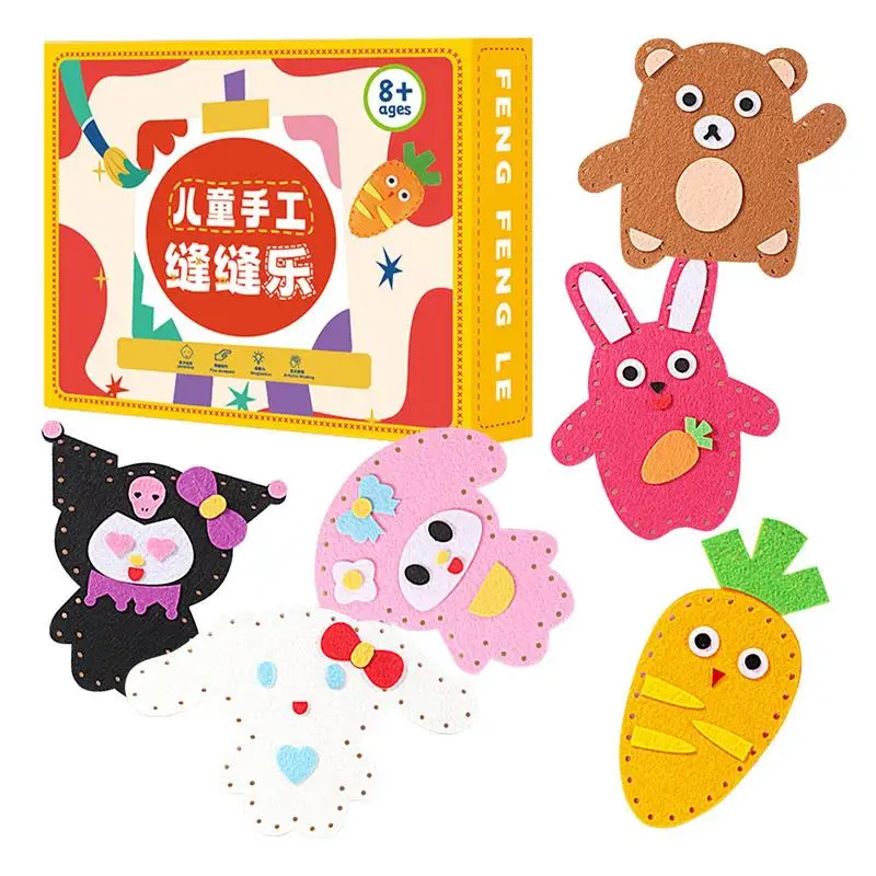 DIY Sewing Kit for Kids, Woodland Animals Craft Kit, Felt Plush Animals for Beginners, Educational Sewing Set, Girl Art Toy