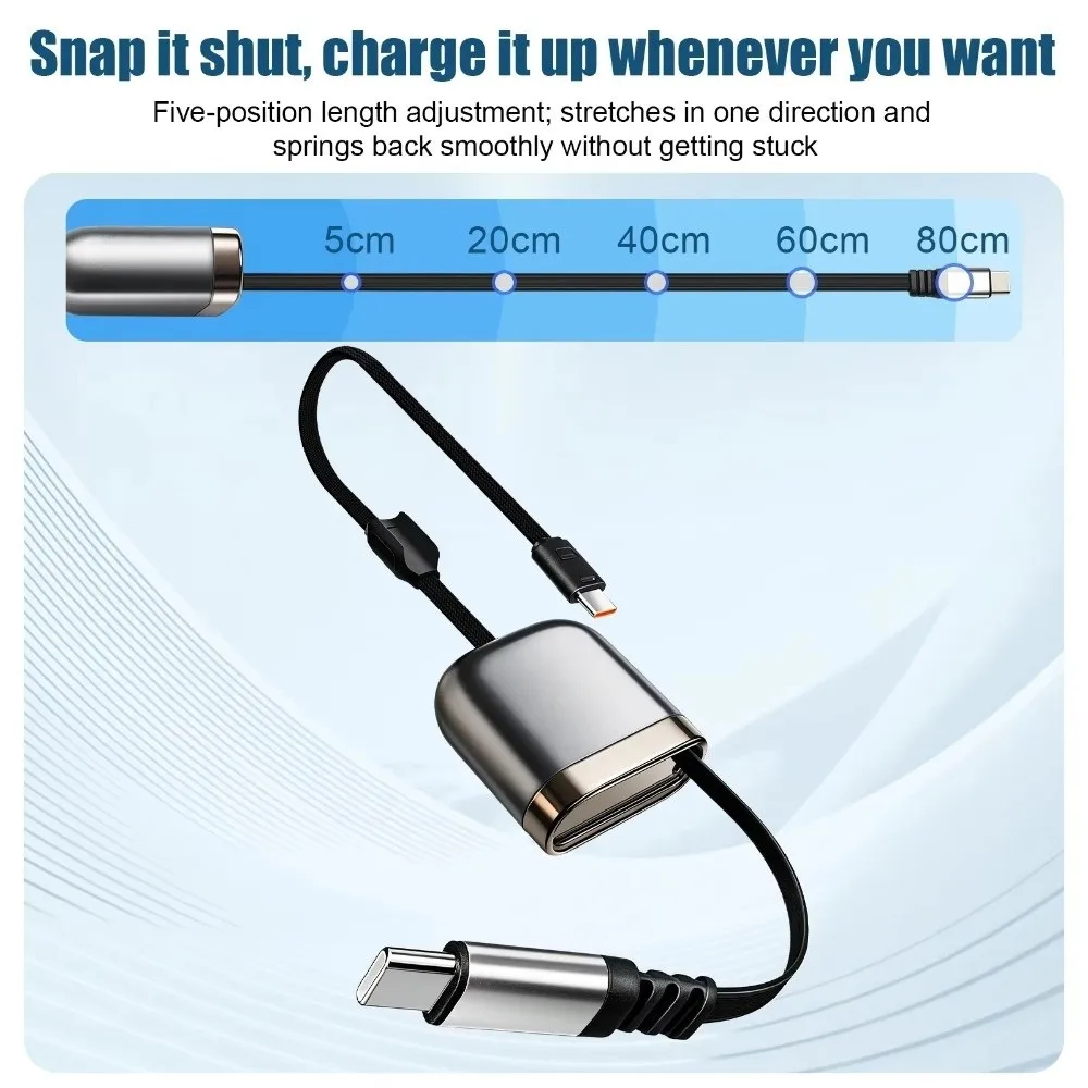 120cm USB C Charging Cable 5A Current Rating 240W Power Delivery Fast Charging Cable USB C to Type C Single Head Retractable