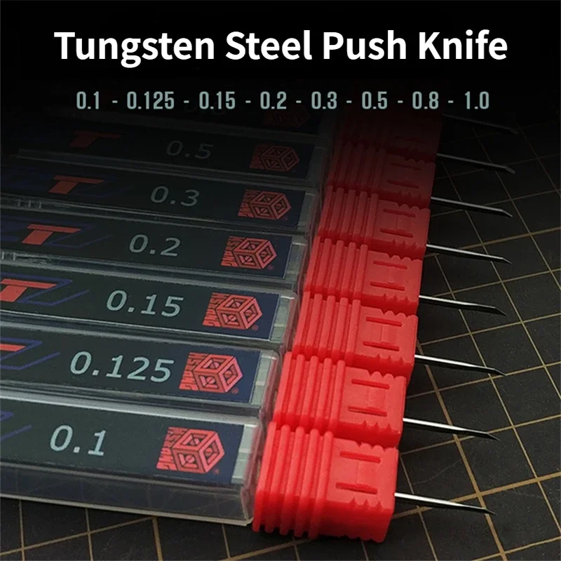 HSIANG Model Tool 0.1-1.0mm Tungsten Steel Push Knife Model Craft Tool Blades for Assembly Model Building Tools DIY Accessories