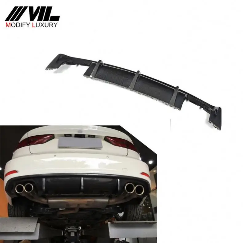 Custom Racing Carbon Rear Valance Bumper Diffuser For Audis A3 8V