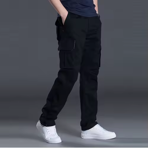2025 Cotton Multi Flap Pockets Men's Straight Leg Cargo Pants Loose Casual Outdoor Pants Men's Work Pants For Hiking Tactical - Image 3
