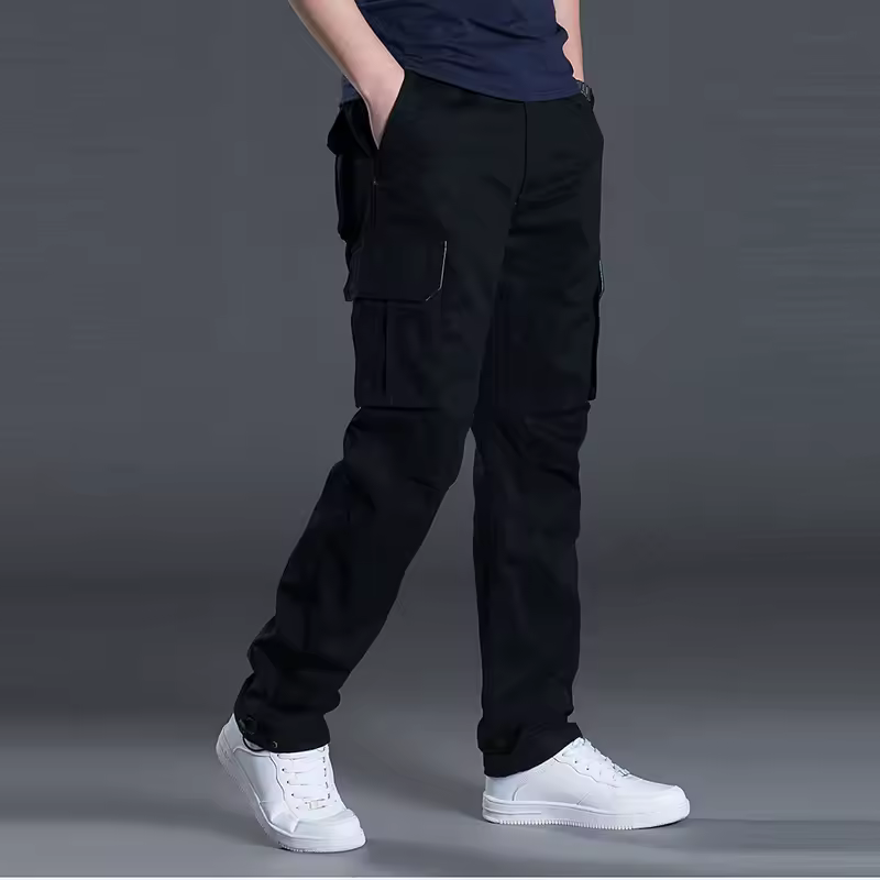 2025 Cotton Multi Flap Pockets Men's Straight Leg Cargo Pants Loose Casual Outdoor Pants Men's Work Pants For Hiking Tactical - Image 3