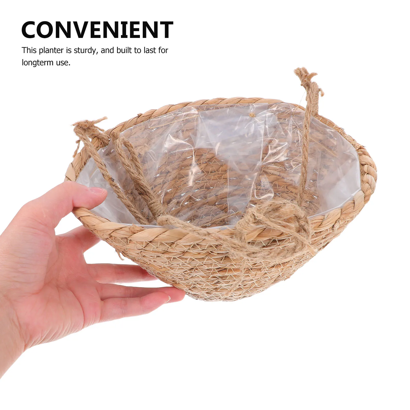 

Hanging Basket for Plant Cone Shaped Straw Flower Pots Planter Garden Flowerpot Wall