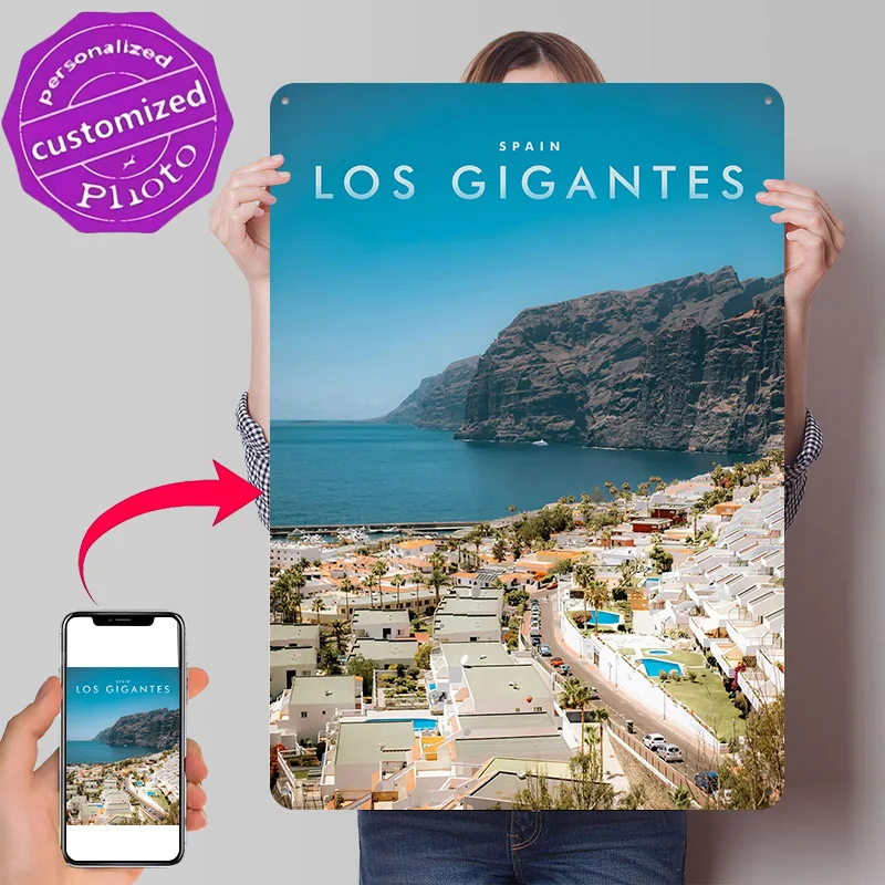 Póster de la Isla de Canarias, Tenerife, Letreros Metálicos Retro Impresos en 3D, Decoración de Pared Personalizada, Regalo para Dormitorio, Artículos de Decoración para el Hogar