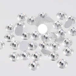 High Quality SS3-SS60 Clear Crystal Non Hotfix Rhinestones Flatback Glass Strass Stone Glitter Gemstone DIY Decoration Accessory