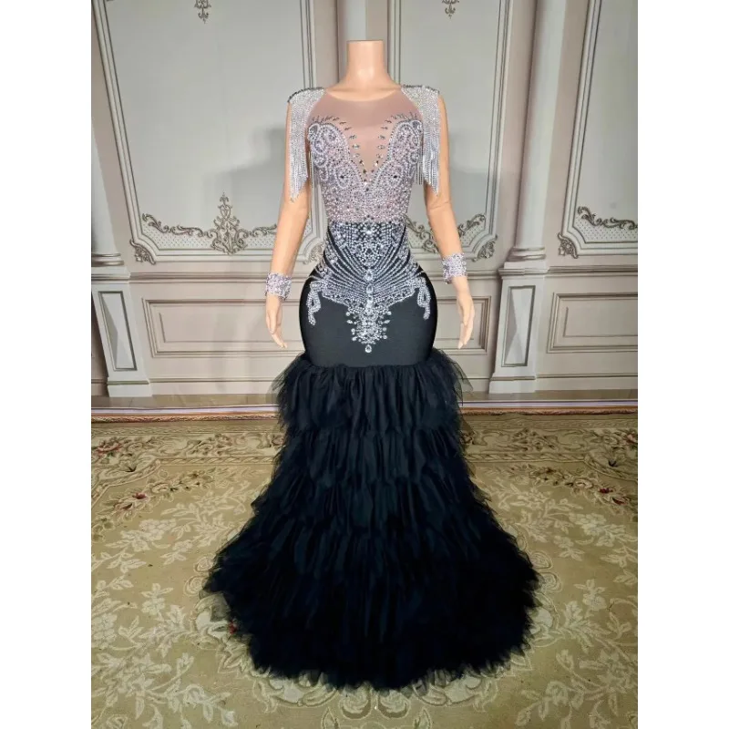 Ropa de mujer Moda Vestidos de fiesta de alta calidad Vestido de novia brillante con diamantes de imitación de lujo