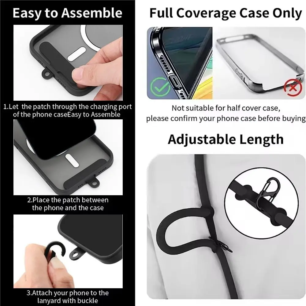 

Новинка с накладными ремешками для телефона, регулируемым ремешком для телефона толщиной 8 мм, шейные веревки