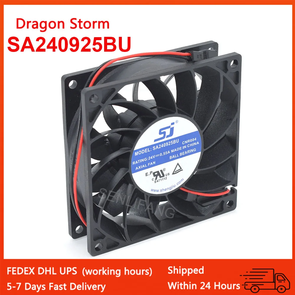 24V New Cooler SA240925BU For SJ Ball Bearing Cooling 92*92*25MM Axial Fan 0.55A 2Wires