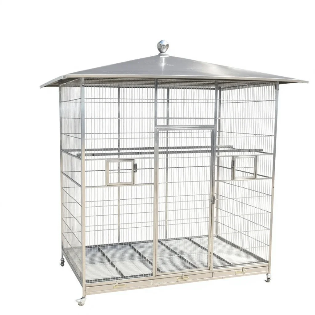 Classic Style Stainless Steel Stackable Bird Cages SUS304 Large Parrot Cages For Sale Animal Pattern Multi-Animal Use