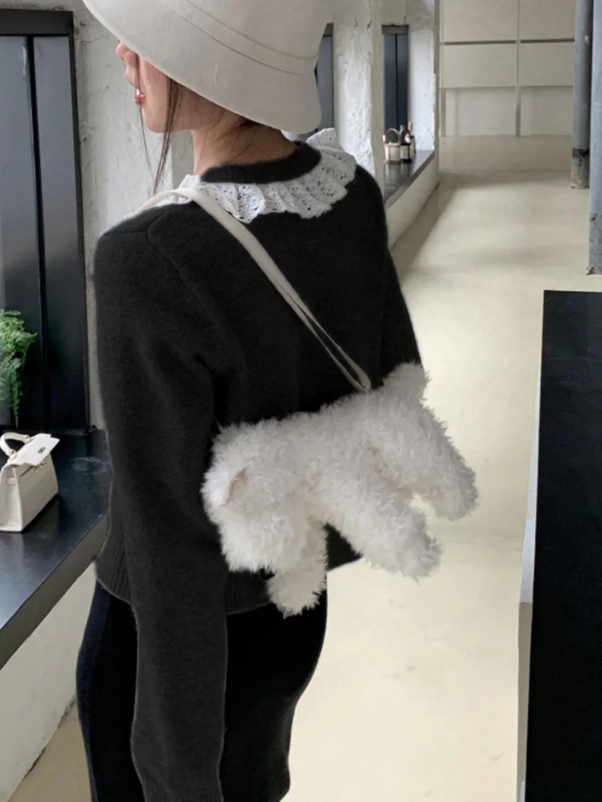 أنيقة طويلة Sve سترة محبوكة المرأة الخريف الشتاء زر واحد عقدة الدانتيل سترة عارضة جولة Ne أعلى #5