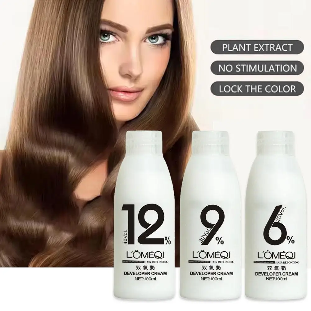 100ml peróxido de hidrogênio tintura de cabelo 20% 30% 40 & h2o2 creme de cabelo branqueamento de cabelo danificado cuidados com o cabelo agente de coloração produto r y6a0