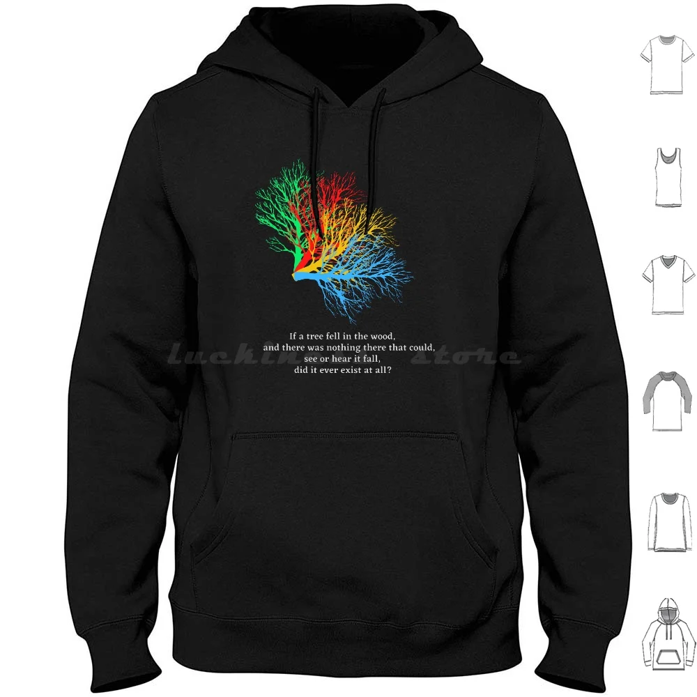 Schrodinger'S Tree Hoodie cotton Long Sleeve Schrodinger Reality Tree Existence Double Slit Experiment Local Universe