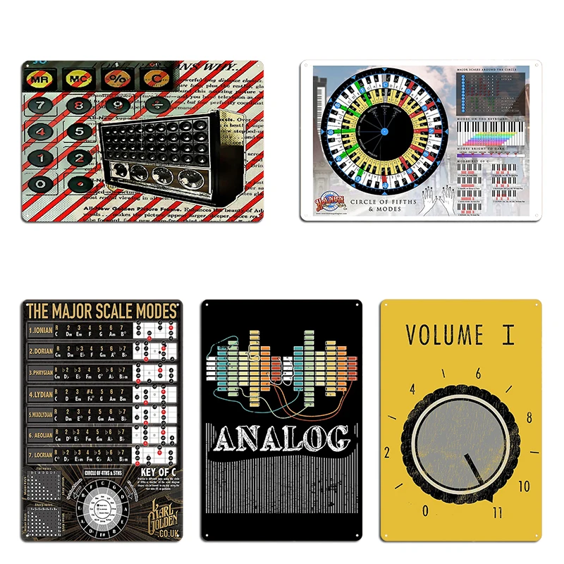 Póster de bajo Modal de escala principal definitiva, calculadora retro geek nerdy de la Academia oscura de los años 1980, radio de onda corta vintage, póster de chapa de Metal