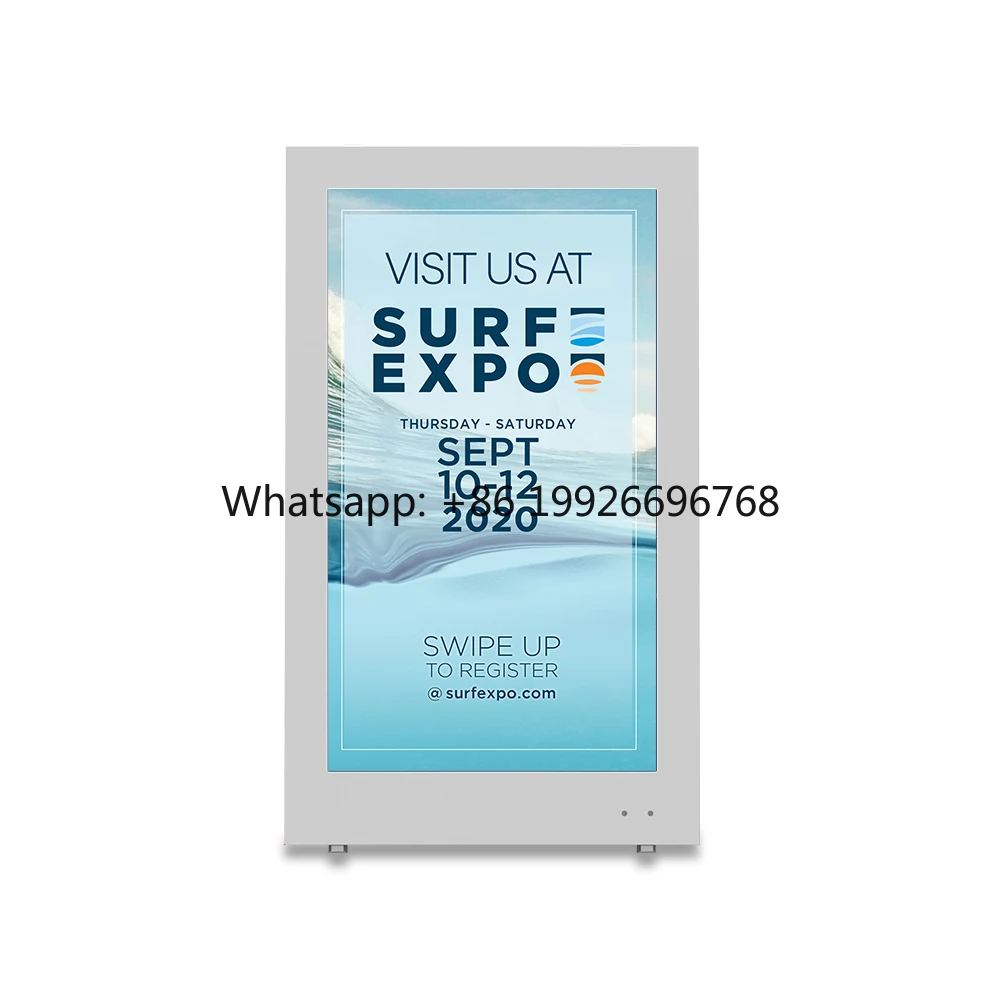 Sunlight Readable 55 Inch 4K Resolution High Brightness Outdoor Waterproof Wall Mounted Digital Advertising Screen LCD Display