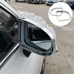 Rear View Glass Mirror Trim Frame Rain Shield Sun Visor Shade ABS Chrome Eyebrow For VOLVO XC40 2018 2019 2020 2021 2022 2023