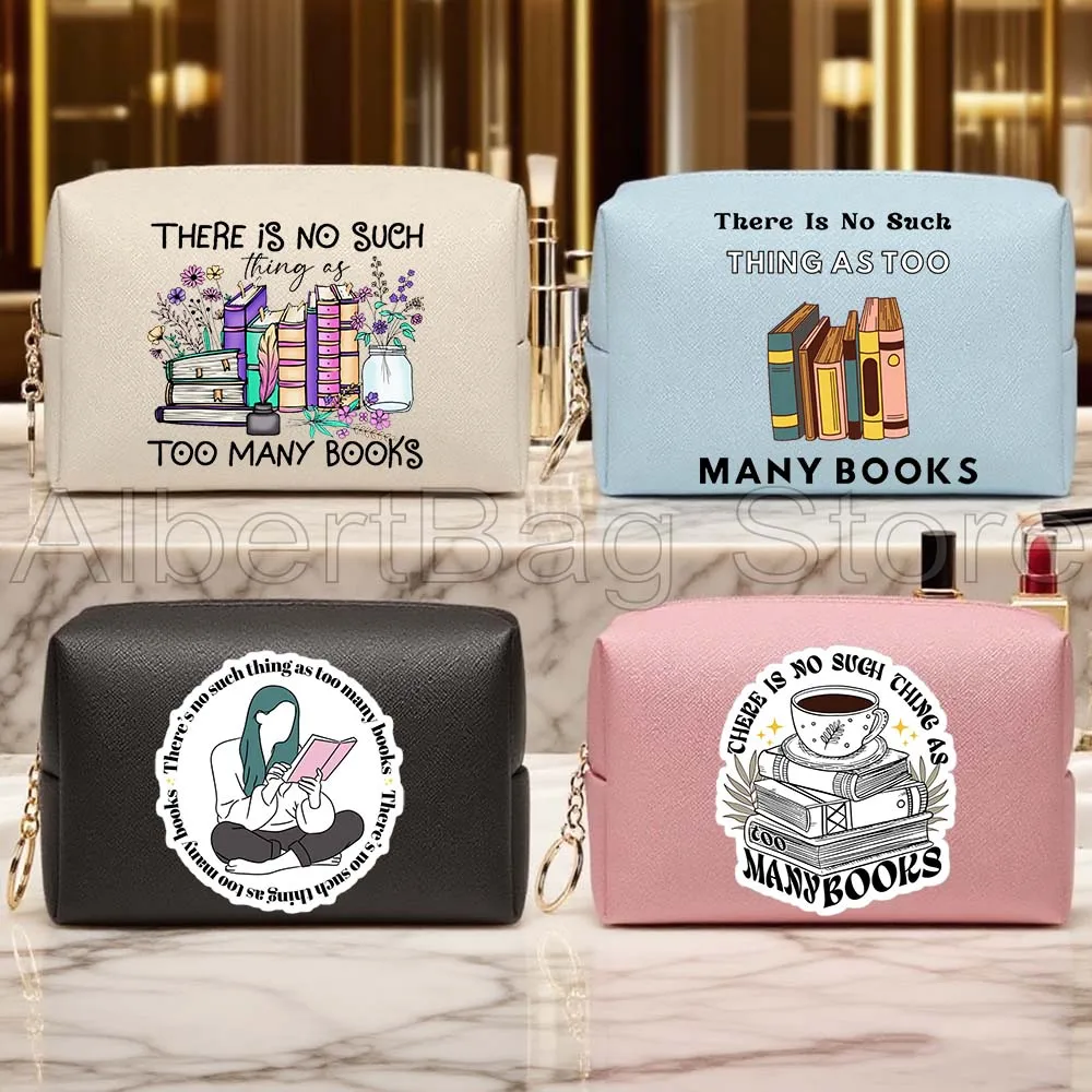 Funny Books Bookish Floral Reading Gifts Fashion PU Leather Travel Cosmetic Bag Makeup Waterproof Toiletry Organizer Storage Bag
