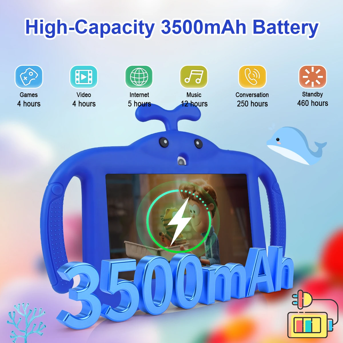 5G Wi-Fi 7 Inch Kid Tablet 4GB RAM 64GB ROM 3500mAh Battery Dual Camera Children's Android 14 Gift Kids view 3