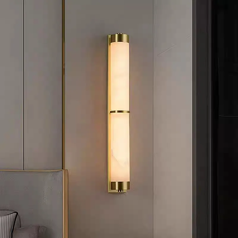 Modern Chinese living room background wall wall lamp, simple and creative atmosphere, staircase aisle marble wall lamp