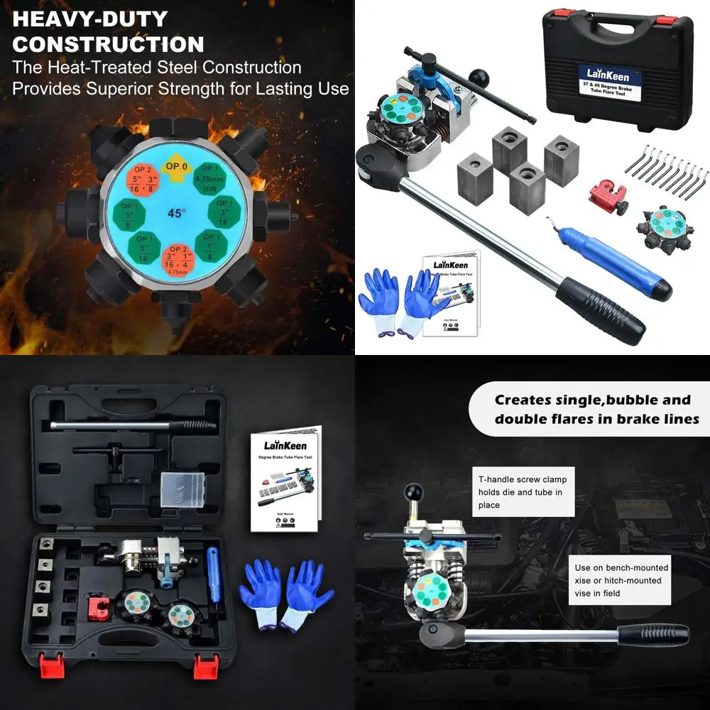 

Профессиональный набор инструментов для развальцовки велосипедных тормозных трубок - 45 ° & 37 ° Угловые фитинги, одинарные и двойные фланцы