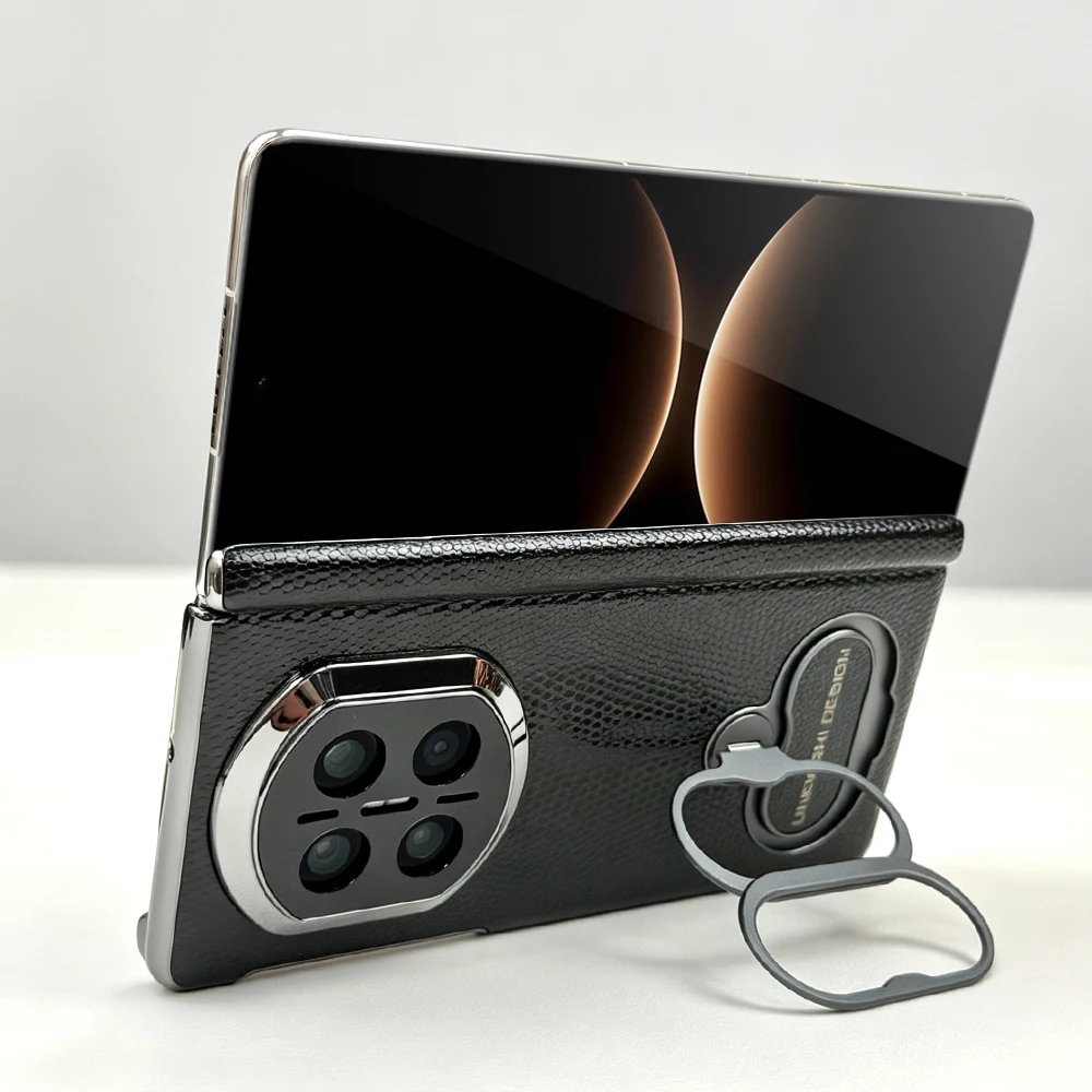 Luxury Leather Texture Protective Case for Huawei Mate X7 X6 X5 XT XTS Dual Ring Kickstand  Full Camera Lens Shockproof Cover