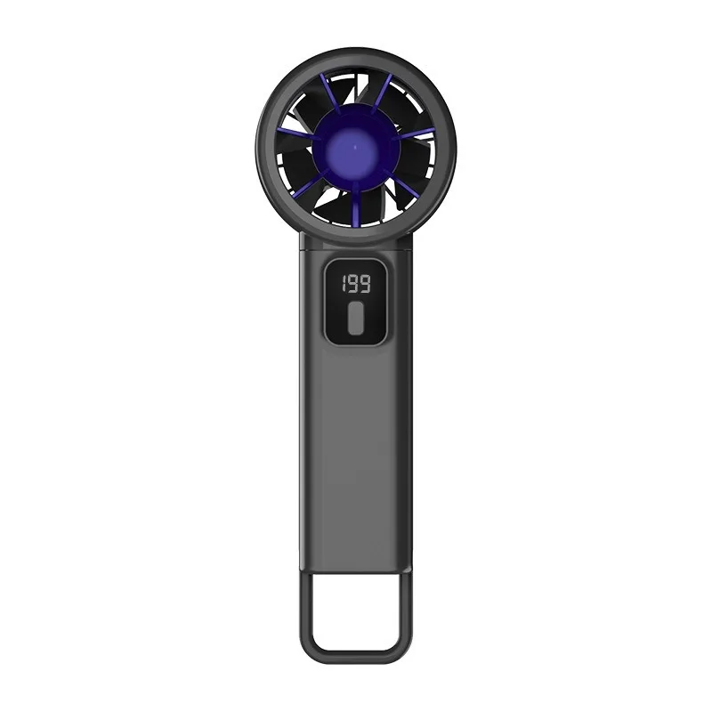 

Handheld Turbo Digital Display USB Small Fan Folding Desktop Buckle Large Wind Convenient Mini Fan