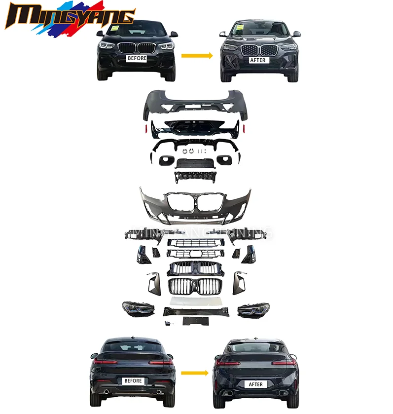 

X4 G02 LCI M-tech bodykit 2023 style MTconversion car bumpers rear spoiler upgrade X4 accessories 2018 For BMW X4 G02 body kit
