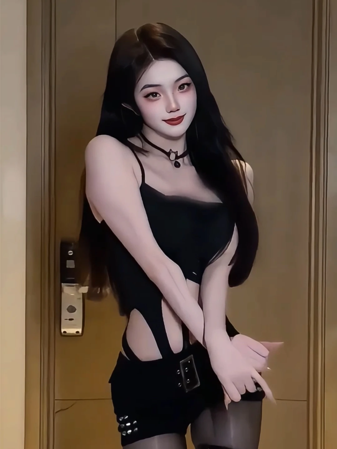 Sexy oco para fora bla bodysuit ort calças conjunto de duas peças revelar figura cintura baixa ort comprimento v ne scela para o inverno