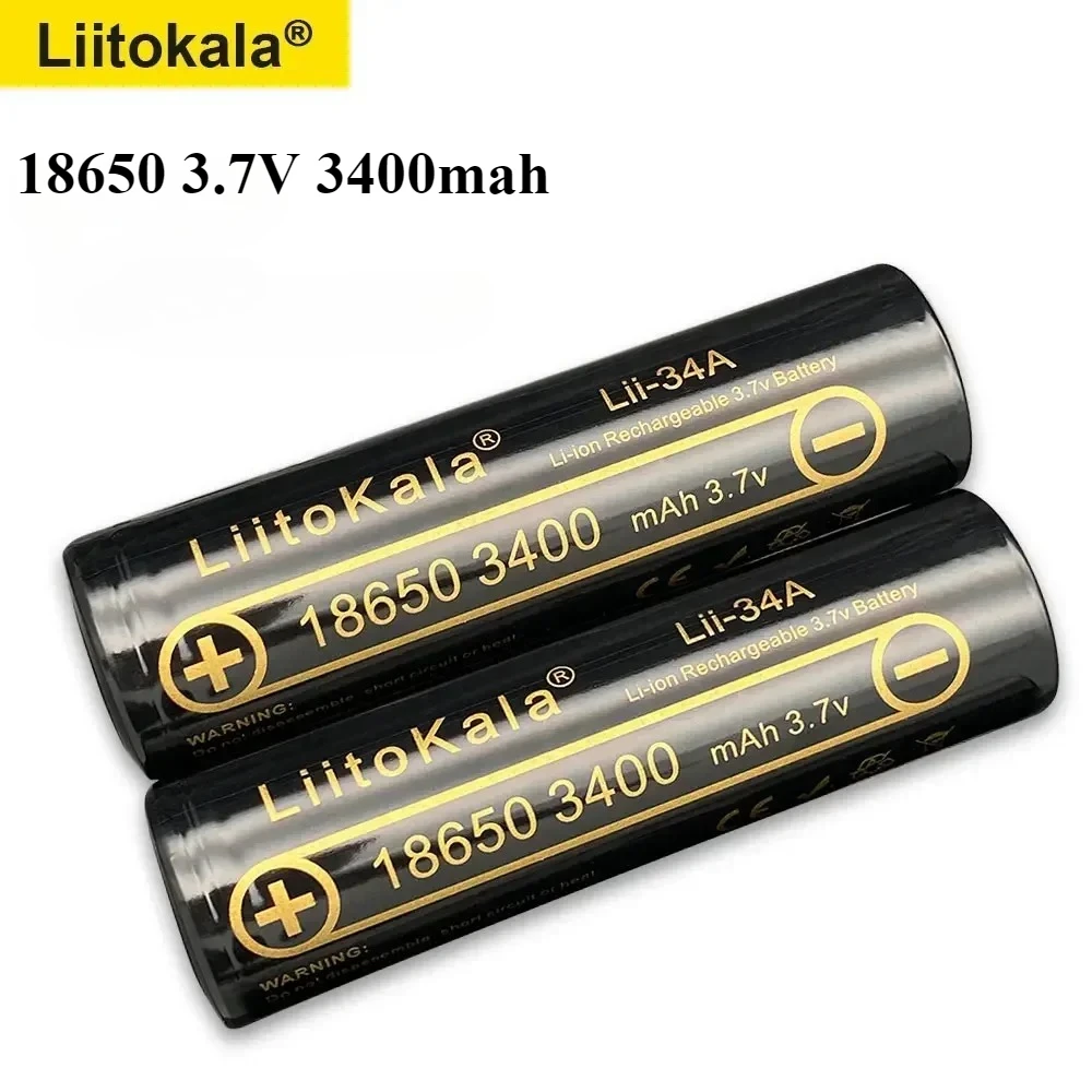 100% Original high quality Liitokala 18650 battery 3.7V 3400mAh 18650 rechargeable batteries  for flashlight