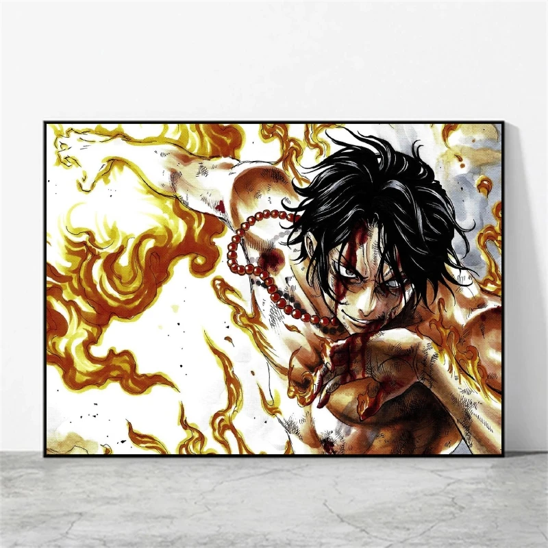 Hot-blooded Anime One Piece Luffy HD Canvas Prints Classic Figure Posters Best Gifts Room Home Decor Pictures Kids Action Toys