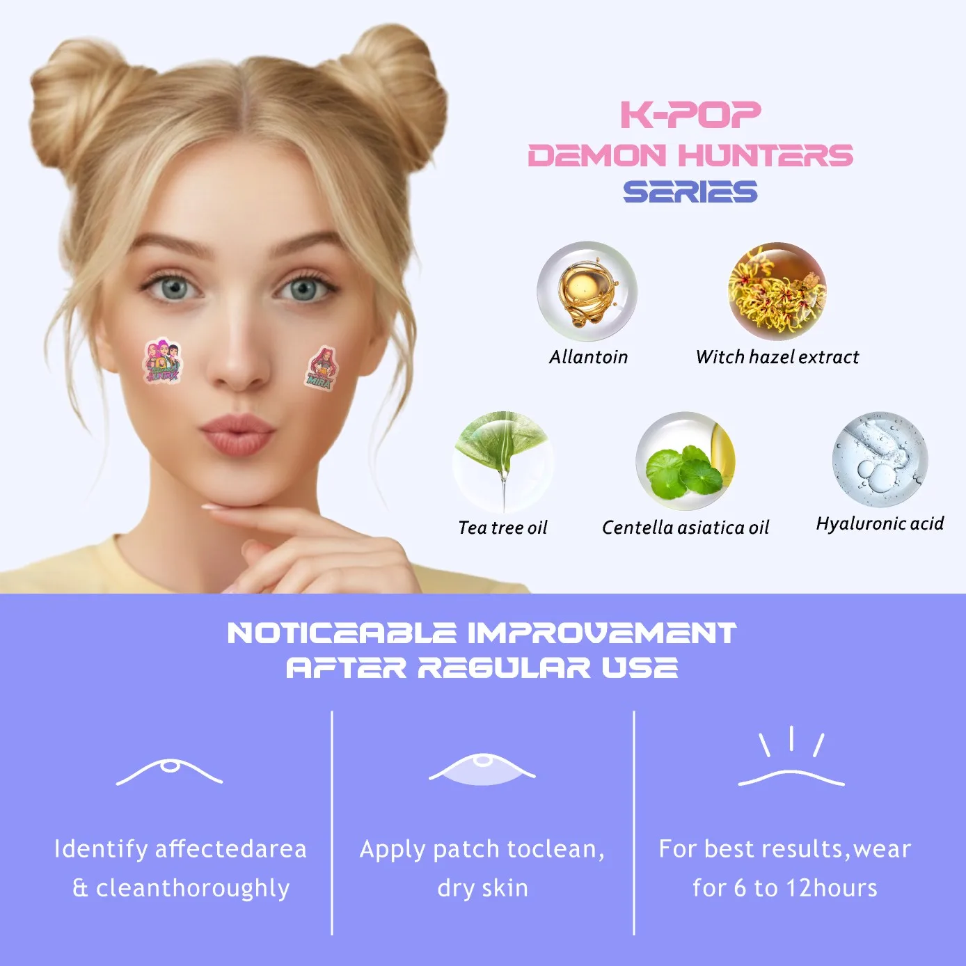 20 كبسولة من ملصقات حب الشباب الغروانية المائية الكرتونية اللطيفة خفيفة وغير مزعجة #4